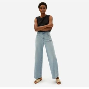 EVERLANE Summer Wide Leg Jean Womens Size 28 Blue Light Wash High Rise Casual